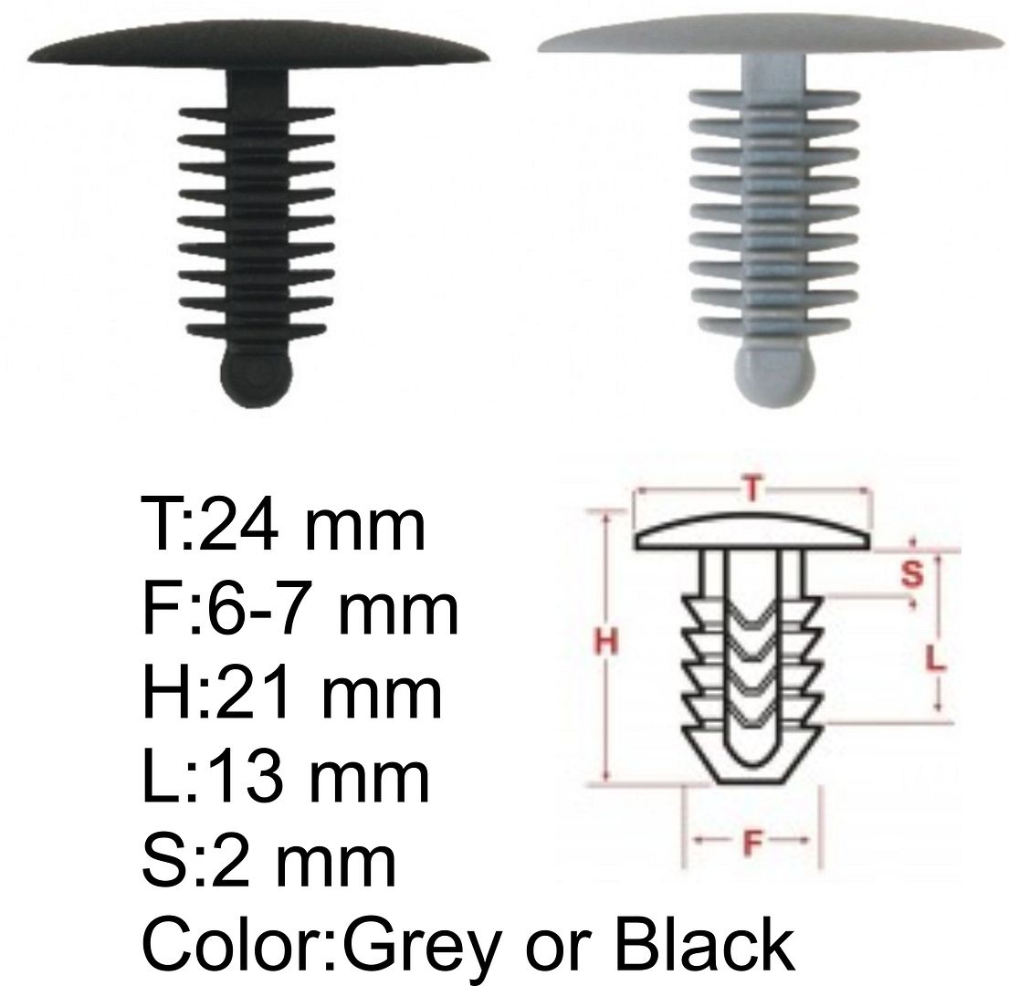 Plastic Car Trim Panel fir tree Clips universal roof cloth retainer